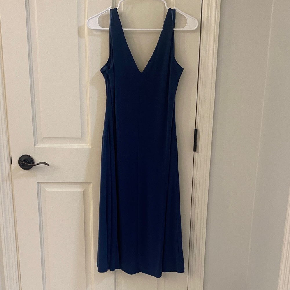 Banana Republic Deep Blue V-Neck Midi Dress